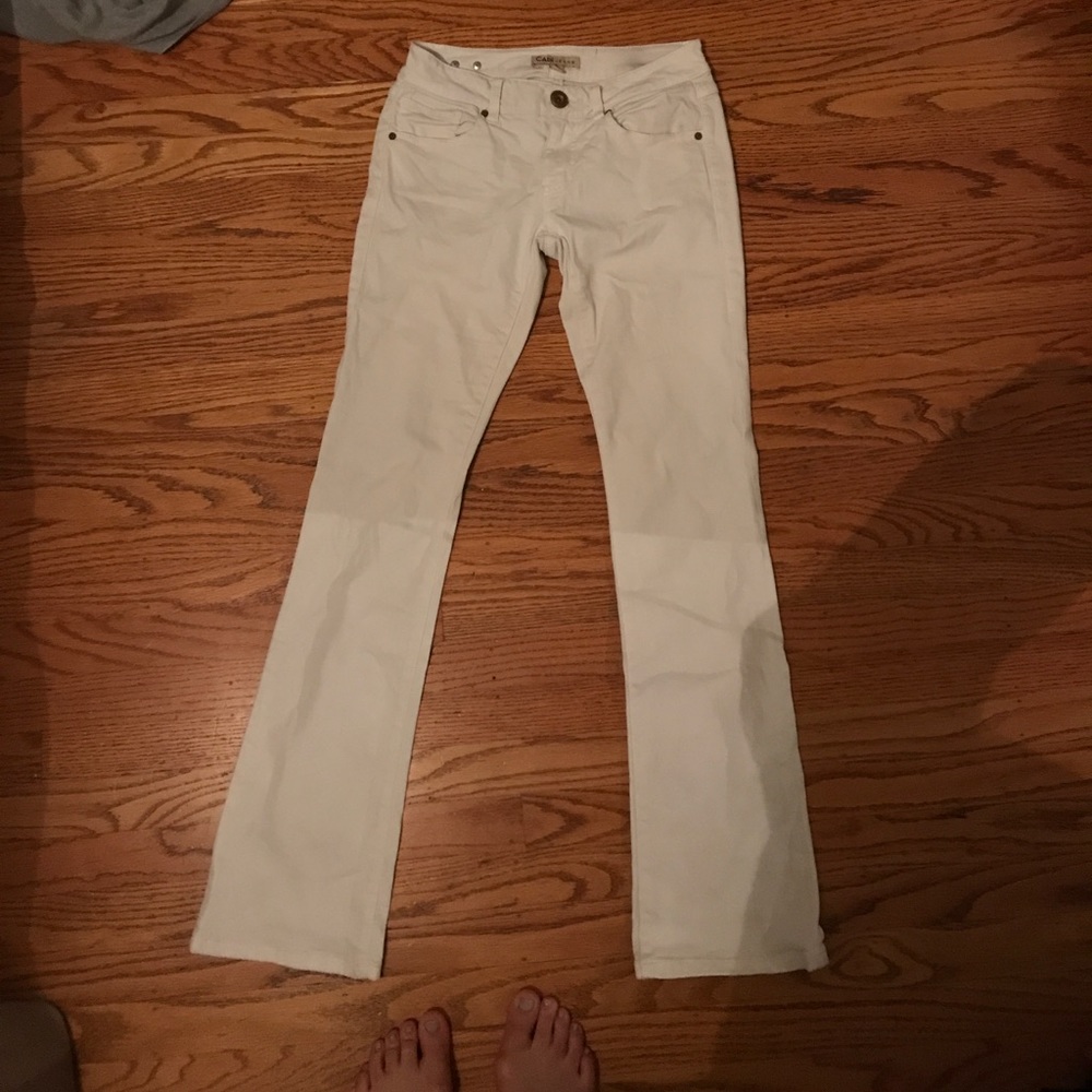 White flare jeans